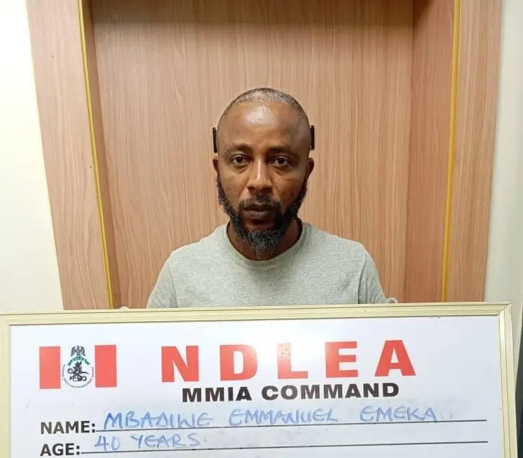 The National Drug Law Enforcement Agency (NDLEA) has apprehended Nollywood actor and filmmaker Emeka Emmanuel Mbadiwe alongside his colleague