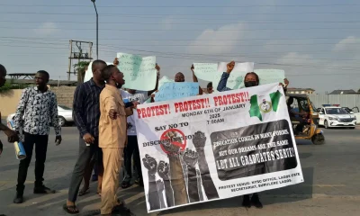 A group of Higher National Diploma (HND) graduates with part-time National Diploma (ND) backgrounds staged a peaceful protest on Monday