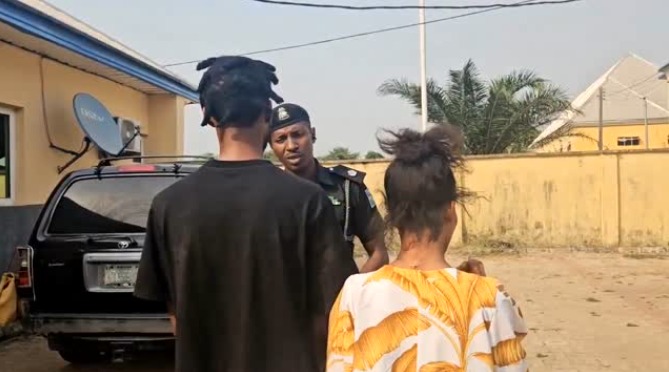 The Delta State Police Command has arrested 21-year-old Princess Okolie and her boyfriend, Prince Atigbi, for orchestrating a fake kidnapping