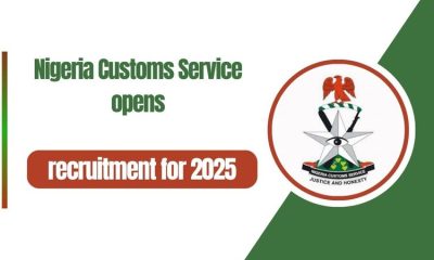 The Nigeria Customs Service (NCS) has officially commenced its 2025 recruitment exercise, inviting applications for 3,927 positions across its Superintendent,