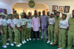 Hon. Uchechukwu Obasi addressing 2025 Batch B Stream II Corps Members posted to Omuma Local Government Area.